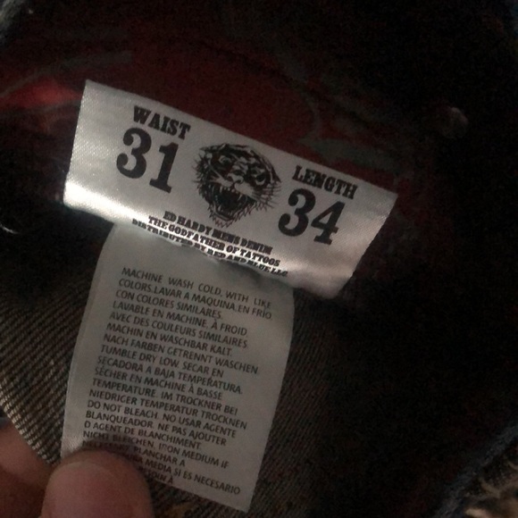 Ed Hardy Vintage Destroyed Jeans - Picture 9 of 11
